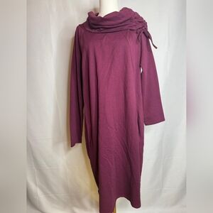 M MADE IN ITALY Maroon OVERSIZED COWL NECK JERSEY SWEATER SIZE LARGE